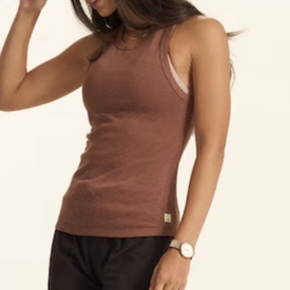 VUORI Sunrise High Neck Rib Tank XS Terracotta - Picture 5 of 13